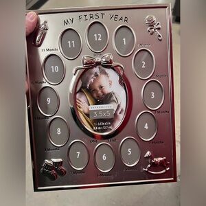 Baby’s 1st Year Silvertone Baby Photo Frame with 12 Month Slots